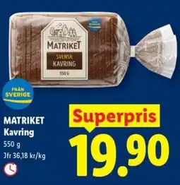 Lidl MATRIKET Kavring erbjuda