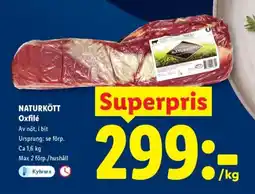 Lidl NATURKÖTT Oxfilé erbjuda