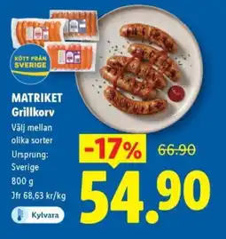 Lidl MATRIKET Grillkorv erbjuda