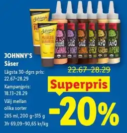 Lidl JOHNNY'S Såser erbjuda