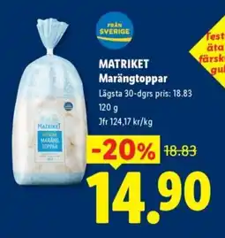 Lidl MATRIKET Marängtoppar erbjuda