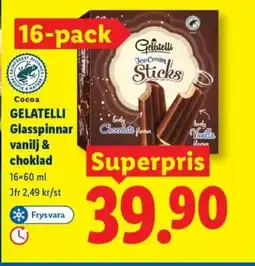 Lidl GELATELLI Glasspinnar vanilj & choklad erbjuda