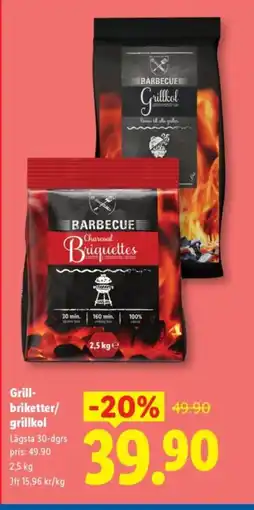 Lidl Grill- briketter/ grillkol erbjuda
