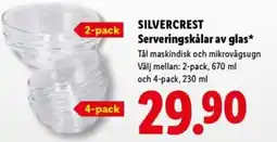 Lidl SILVERCREST Serveringskålar av glas erbjuda