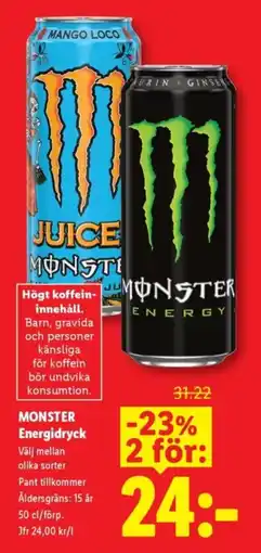 Lidl MONSTER Energidryck erbjuda