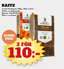 Bonum Matmarknad Arvid nordqvist kaffe erbjuda