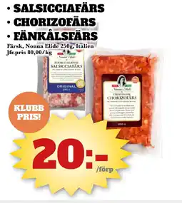 Bonum Matmarknad Salsicciafärs • Chorizofärs • Fänkålsfärs erbjuda