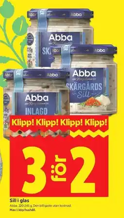 ICA Kvantum ABBA Sill i glas erbjuda