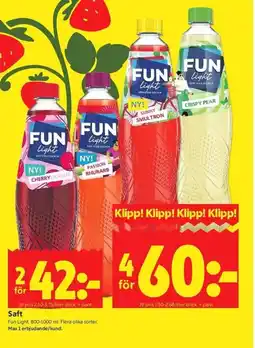 ICA Kvantum FUN LIGHT Saft erbjuda