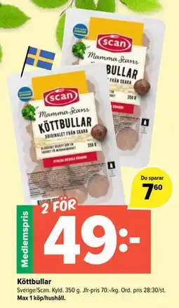 Coop Extra Köttbullar, Medlemspris erbjuda