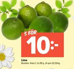 Coop Extra Lime erbjuda