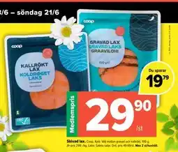 Coop Extra Skivad lax, Medlemspris erbjuda