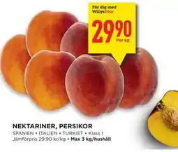 Willys Hemma NEKTARINER, PERSIKOR, Medlemspris erbjuda