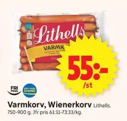 ICA Supermarket Varmkorv, Wienerkorv Lithells erbjuda