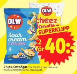 ICA Supermarket CHIPS, OSTBÅGAR erbjuda