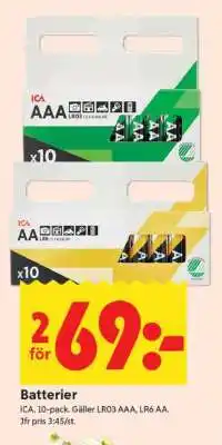 ICA Supermarket BATTERIER erbjuda