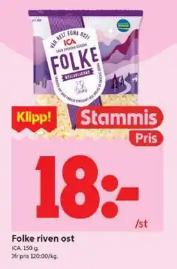 ICA Supermarket Folke riven ost erbjuda
