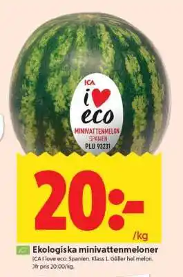 ICA Supermarket Ekologiska minivattenmeloner erbjuda