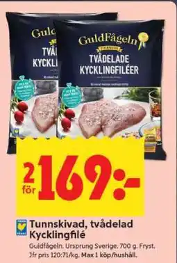 ICA Supermarket Tunnskivad, tvådelad Kycklingfilé erbjuda