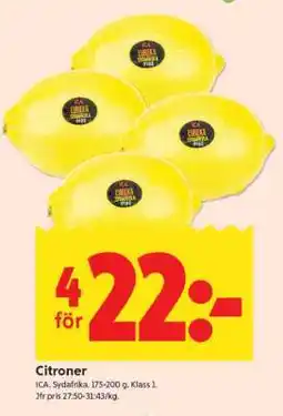 ICA Supermarket Citroner erbjuda