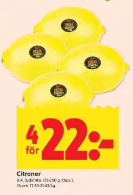 ICA Supermarket Citroner erbjuda