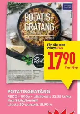 Willys POTATISGRATÄNG erbjuda