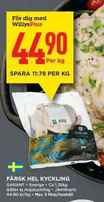 Willys FÄRSK HEL KYCKLING erbjuda