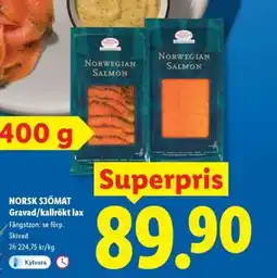 Lidl NORSK SJÖMAT Gravad/kallrökt lax erbjuda