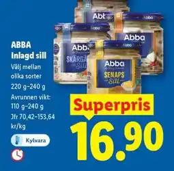 Lidl Abba inlagd sill erbjuda