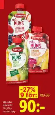 Lidl Semper Frukt Mums erbjuda