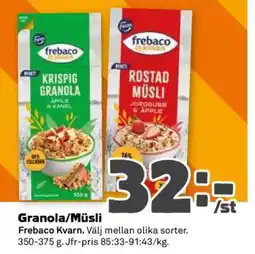Stora Coop Granola, Müsli erbjuda