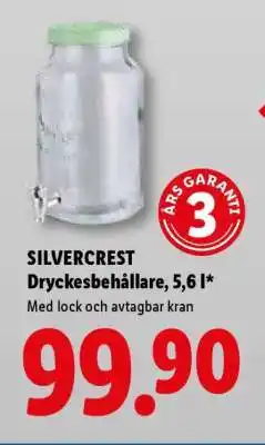 Lidl SILVERCREST Dryckesbehållare, 5,6 l erbjuda
