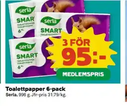 Coop TOALETTPAPPER 6-PACK erbjuda