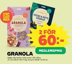Stora Coop GRANOLA erbjuda