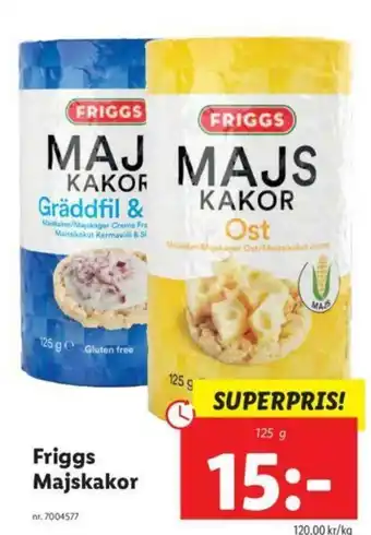 Lidl Friggs Majskakor 125 g erbjuda