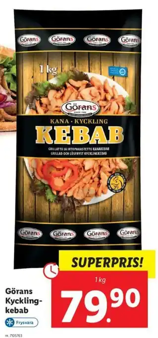 Lidl Görans Kyckling Kebab 1kg erbjuda