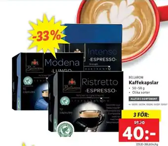 Lidl Bellarom Kaffekapslar 50-58g erbjuda