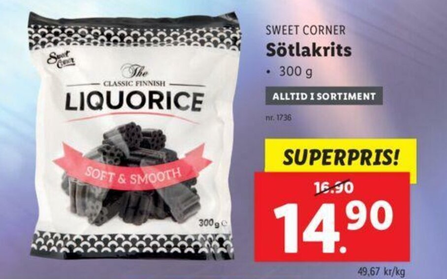 Sweet Corner Sötlakrits 300g erbjudande hos Lidl