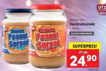 Lidl Mister Choc Jordnötssmör 454g erbjuda