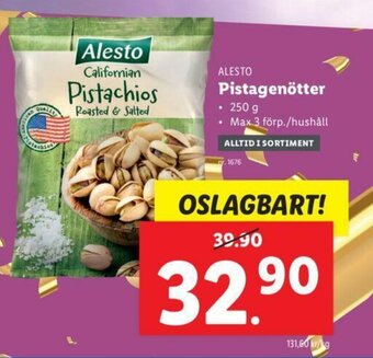 Lidl Alesto Pistagenötter 250g erbjuda