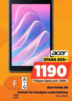 Power Perfekt för familjens underhållning acer acer iconia a8 erbjuda