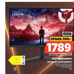 Power Lenovo 23,8" gamingskärm 144 Hz-IPS gamingskärm erbjuda