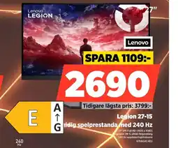 Power Lenovo legion 27-15 gidig spelprestanda med 240 hz erbjuda