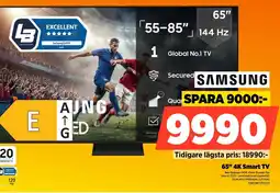 Power Samsung 65" 4k smart tv erbjuda