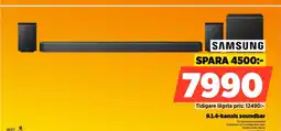 Power SAMSUNG 9.1.4-kanals soundbar erbjuda