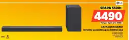 Power LG 3.1.3-kanals Soundbar 4K 120Hz-genomföring med HDR10-stöd erbjuda