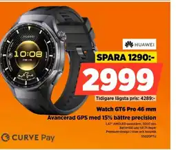 Power HUAWEI Watch GT6 Pro 46 mm Avancerad GPS med 15% bättre precision erbjuda