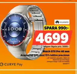 Power Huawei watch gt6 pro 46 mm avancerad gps med 15% bättre precision erbjuda