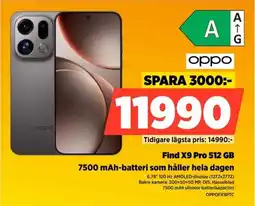 Power Oppo find x9 pro 512 gb 7500 mah-batteri som håller hela dagen erbjuda