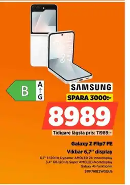 Power SAMSUNG Galaxy Z Flip7 FE Vikbar 6,7" display erbjuda